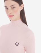  BOLD FOX HEAD PATCH FINE RIBBED TURTLENECK