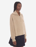  BOLD FOX HEAD PATCH HALF ZIP RIBBED JUMPER