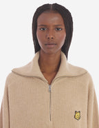  BOLD FOX HEAD PATCH HALF ZIP RIBBED JUMPER