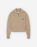  BOLD FOX HEAD PATCH HALF ZIP RIBBED JUMPER