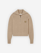  BOLD FOX HEAD PATCH HALF ZIP RIBBED JUMPER