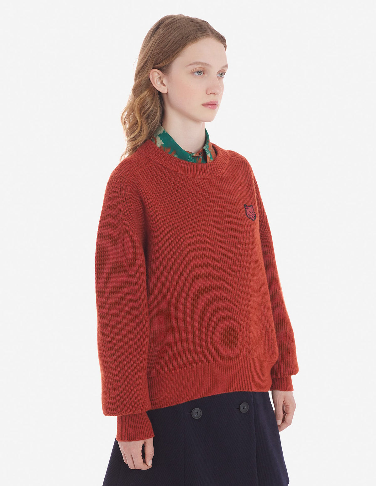  BOLD FOX HEAD PATCH COMFORT RIBBED JUMPER