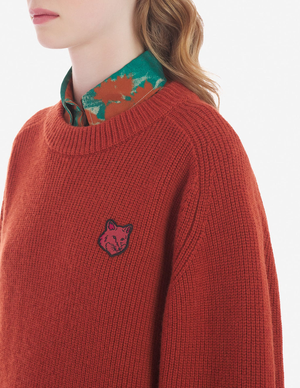  BOLD FOX HEAD PATCH COMFORT RIBBED JUMPER
