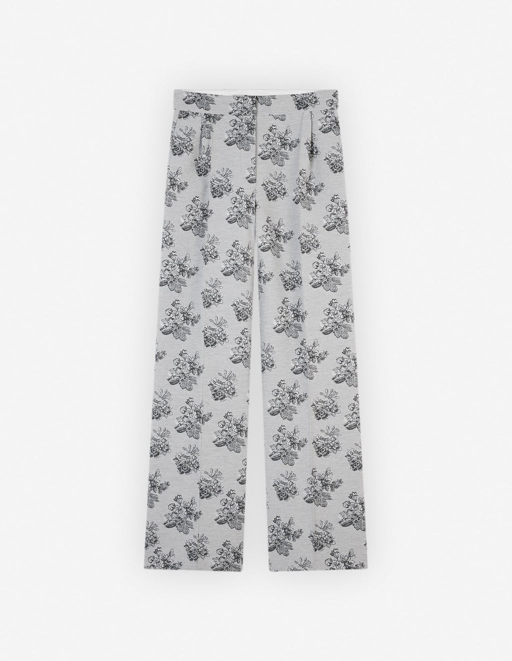  DOUBLE PLEAT TAILORED PANTS IN FLOWERS JACQUARD