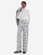  DOUBLE PLEAT TAILORED PANTS IN FLOWERS JACQUARD