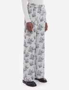  DOUBLE PLEAT TAILORED PANTS IN FLOWERS JACQUARD