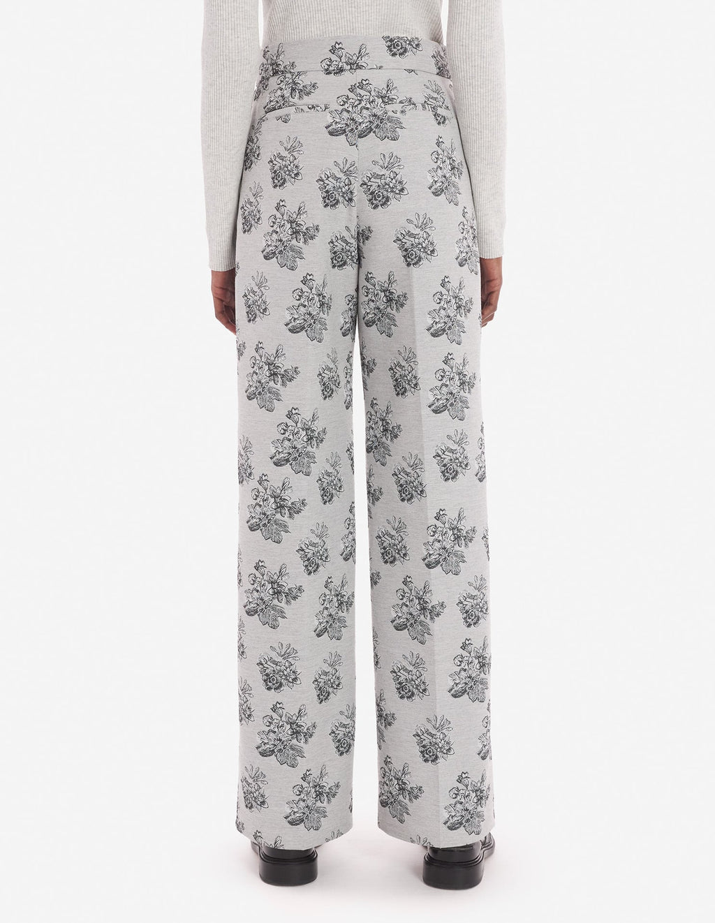  DOUBLE PLEAT TAILORED PANTS IN FLOWERS JACQUARD