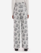 DOUBLE PLEAT TAILORED PANTS IN FLOWERS JACQUARD