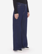  CROPPED FLARE JEANS IN INDIGO DENIM