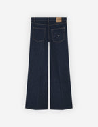  CROPPED FLARE JEANS IN INDIGO DENIM