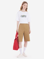  WIDE LEG TAILORED BERMUDA IN COTTON GABARDINE