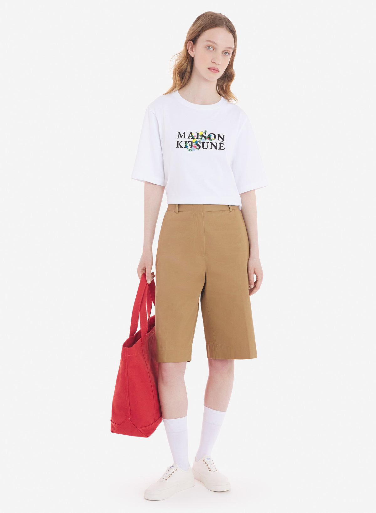  WIDE LEG TAILORED BERMUDA IN COTTON GABARDINE