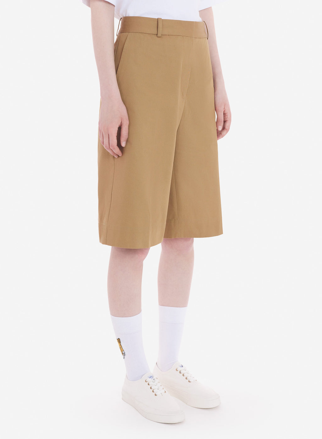  WIDE LEG TAILORED BERMUDA IN COTTON GABARDINE