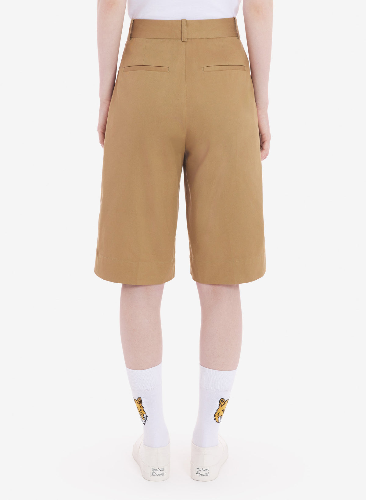  WIDE LEG TAILORED BERMUDA IN COTTON GABARDINE