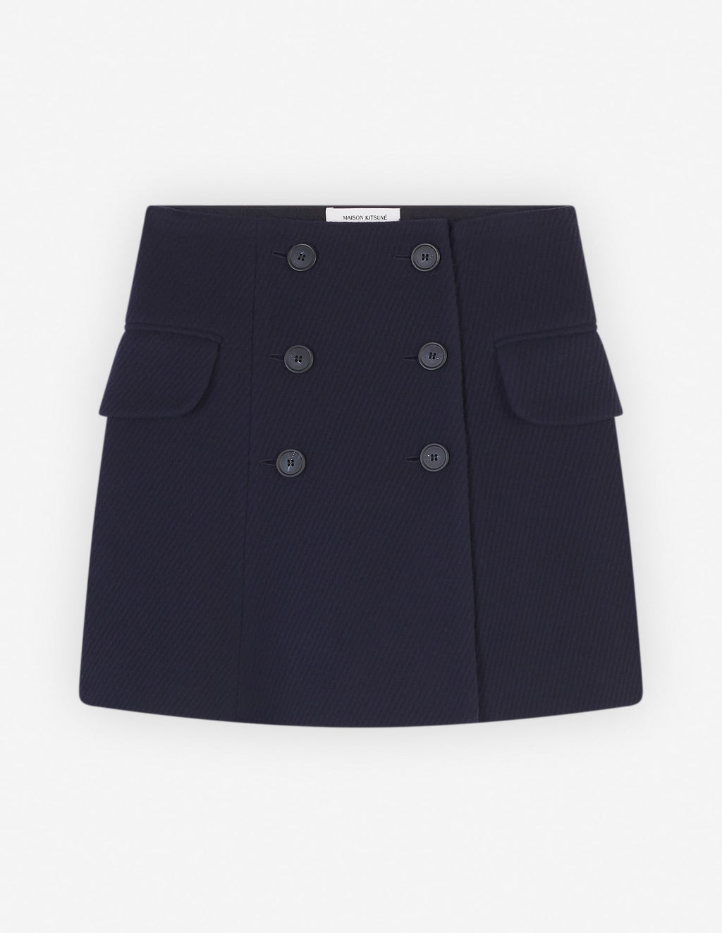  MINI A-LINE WRAP SKIRT IN TEXTURISED WOOL BLEND TW