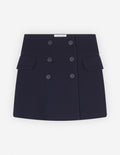  MINI A-LINE WRAP SKIRT IN TEXTURISED WOOL BLEND TW