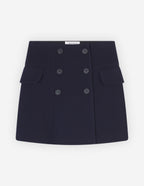  MINI A-LINE WRAP SKIRT IN TEXTURISED WOOL BLEND TW