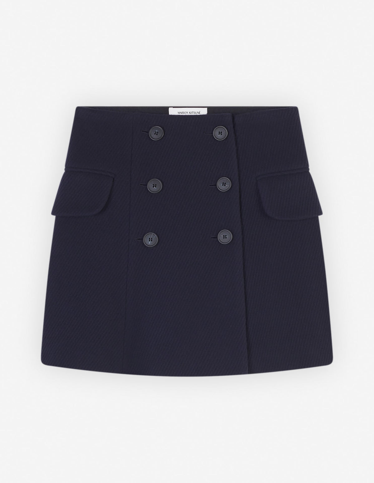  MINI A-LINE WRAP SKIRT IN TEXTURISED WOOL BLEND TW