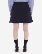 MINI A-LINE WRAP SKIRT IN TEXTURISED WOOL BLEND TW