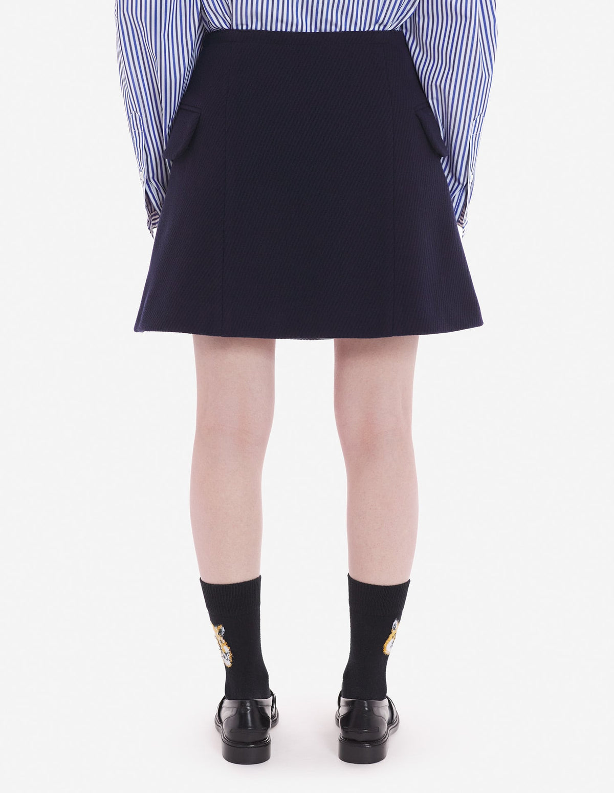  MINI A-LINE WRAP SKIRT IN TEXTURISED WOOL BLEND TW