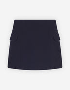  MINI A-LINE WRAP SKIRT IN TEXTURISED WOOL BLEND TW