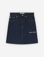  MINI A-LINE SKIRT IN INDIGO DENIM