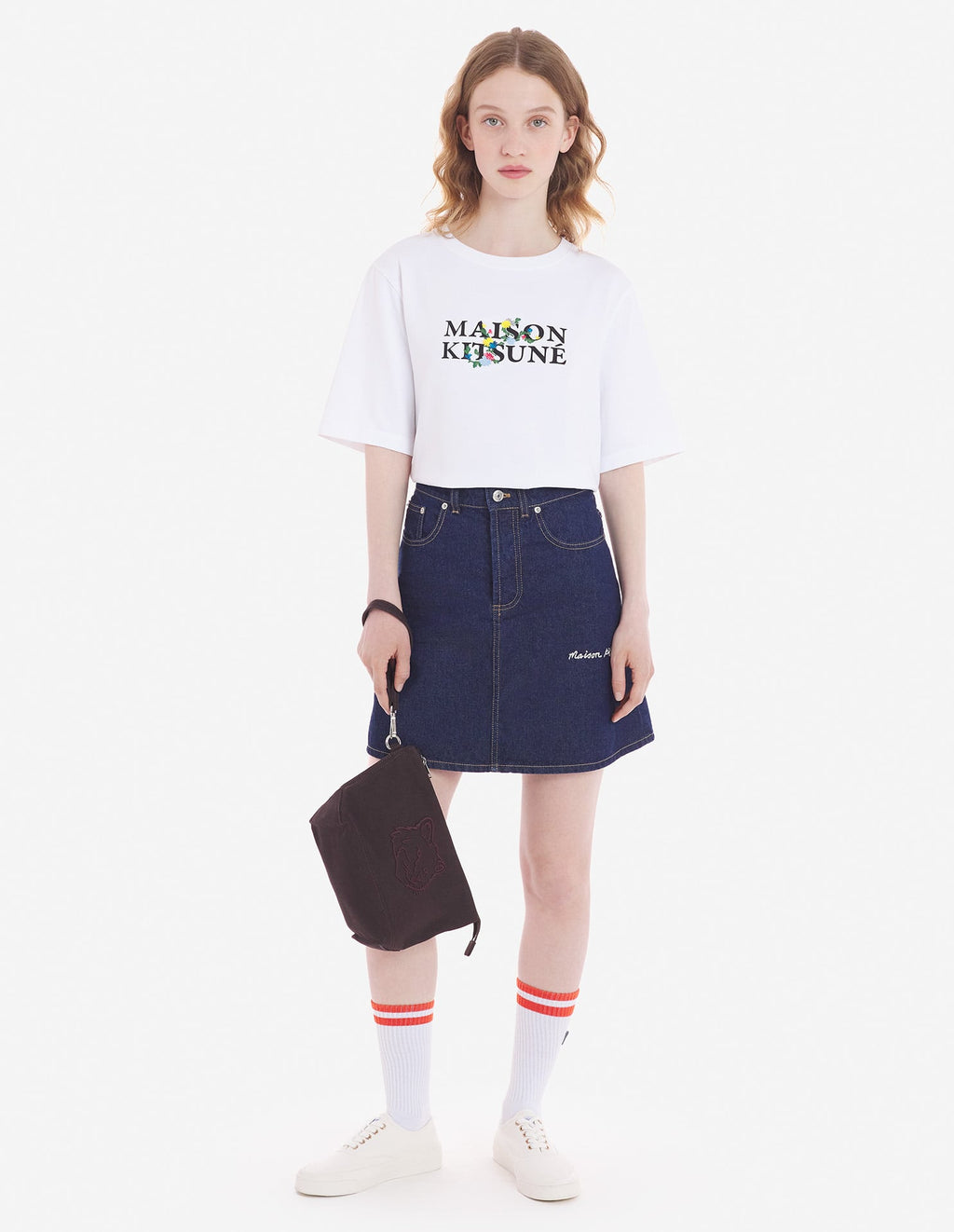  MINI A-LINE SKIRT IN INDIGO DENIM