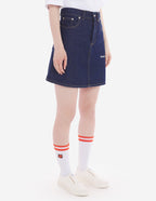 MINI A-LINE SKIRT IN INDIGO DENIM