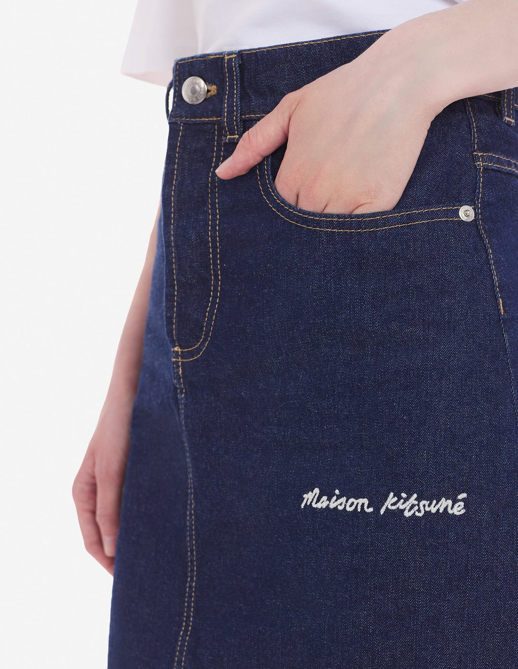  MINI A-LINE SKIRT IN INDIGO DENIM