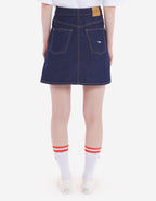  MINI A-LINE SKIRT IN INDIGO DENIM