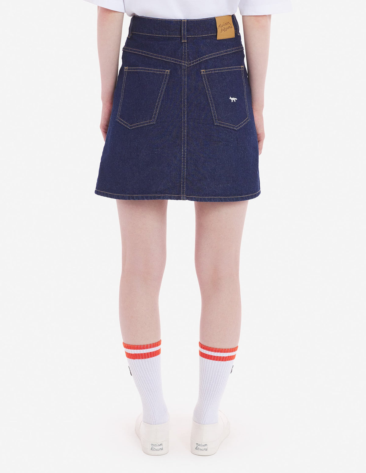  MINI A-LINE SKIRT IN INDIGO DENIM