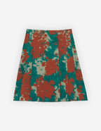  KNEE PLEATED WRAP SKIRT IN BOUQUET CAMEO PRINTED C