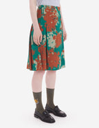  KNEE PLEATED WRAP SKIRT IN BOUQUET CAMEO PRINTED C