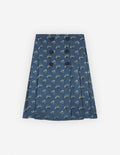  KNEE PLEATED WRAP SKIRT IN FLORAL PRINTED VISCOSE