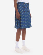  KNEE PLEATED WRAP SKIRT IN FLORAL PRINTED VISCOSE