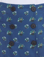  KNEE PLEATED WRAP SKIRT IN FLORAL PRINTED VISCOSE