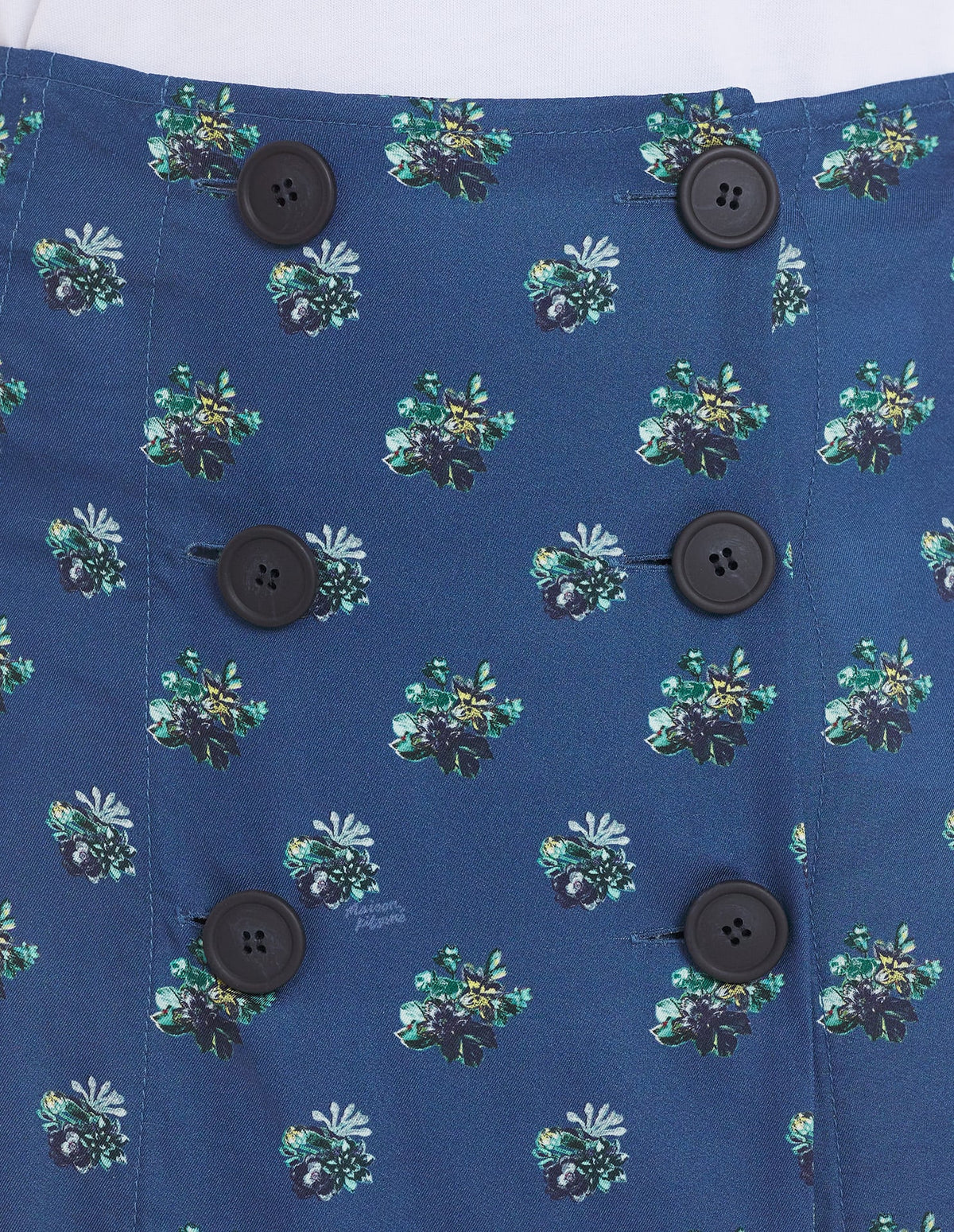  KNEE PLEATED WRAP SKIRT IN FLORAL PRINTED VISCOSE