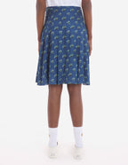  KNEE PLEATED WRAP SKIRT IN FLORAL PRINTED VISCOSE