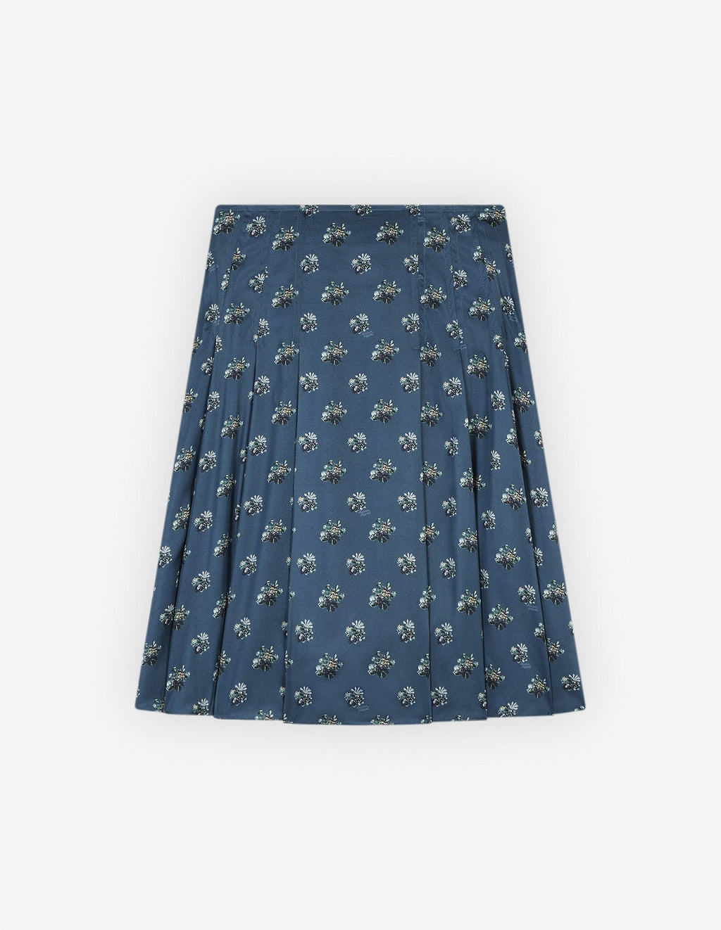  KNEE PLEATED WRAP SKIRT IN FLORAL PRINTED VISCOSE