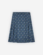  KNEE PLEATED WRAP SKIRT IN FLORAL PRINTED VISCOSE