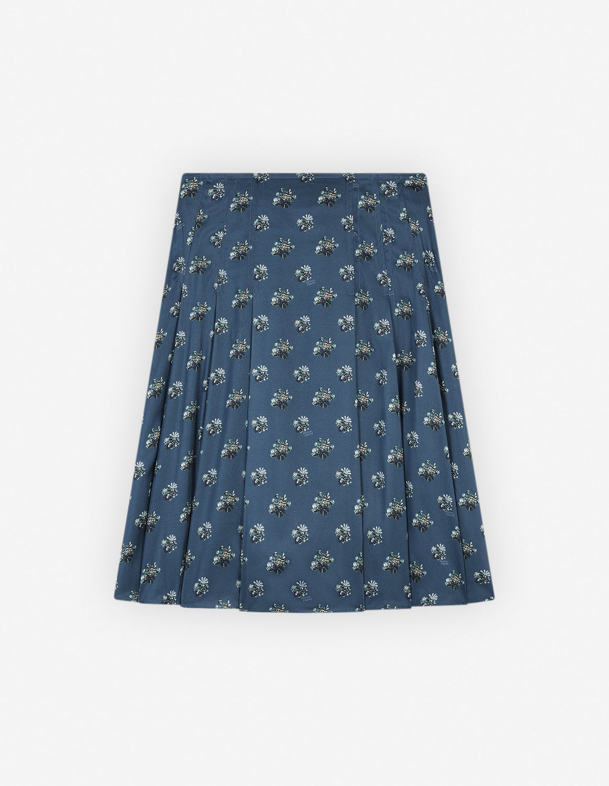  KNEE PLEATED WRAP SKIRT IN FLORAL PRINTED VISCOSE