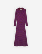  TONAL FOX HEAD PATCH FINE RIBBED DRESS WITH STRIPE