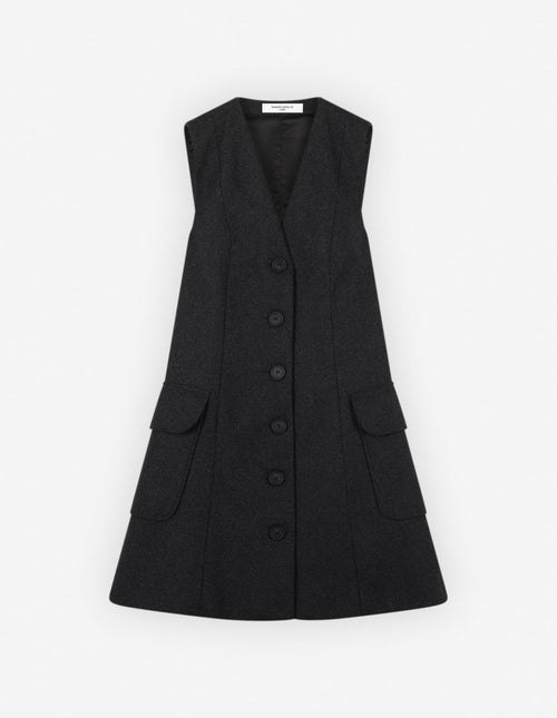  A-LINE MINI DRESS WITH FLAPPED-PATCH POCKETS