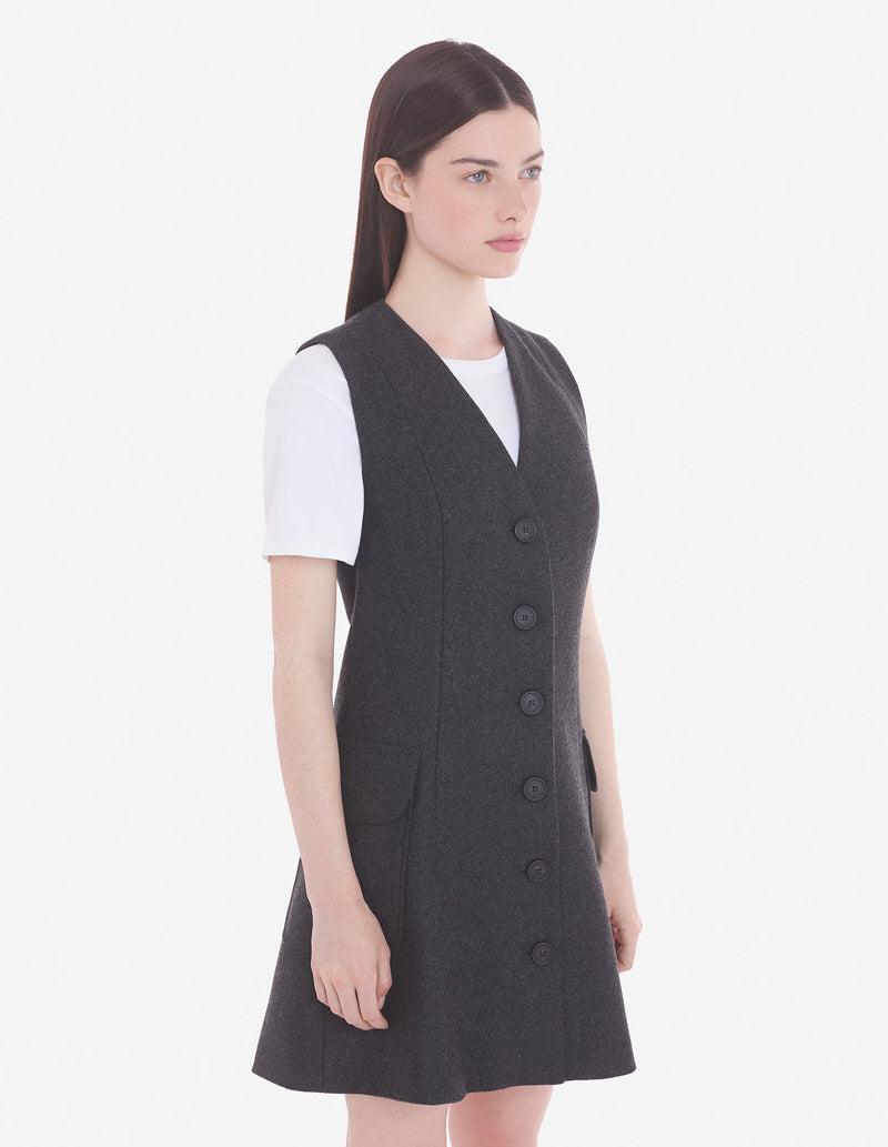  A-LINE MINI DRESS WITH FLAPPED-PATCH POCKETS