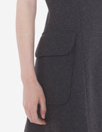  A-LINE MINI DRESS WITH FLAPPED-PATCH POCKETS