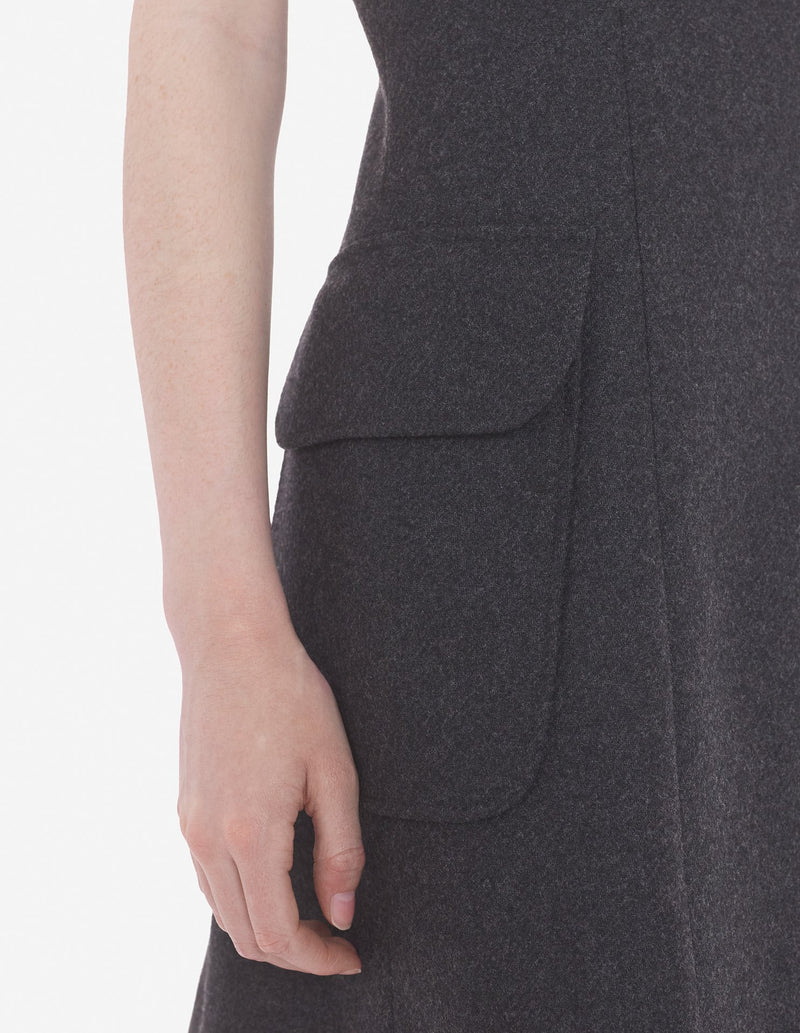  A-LINE MINI DRESS WITH FLAPPED-PATCH POCKETS