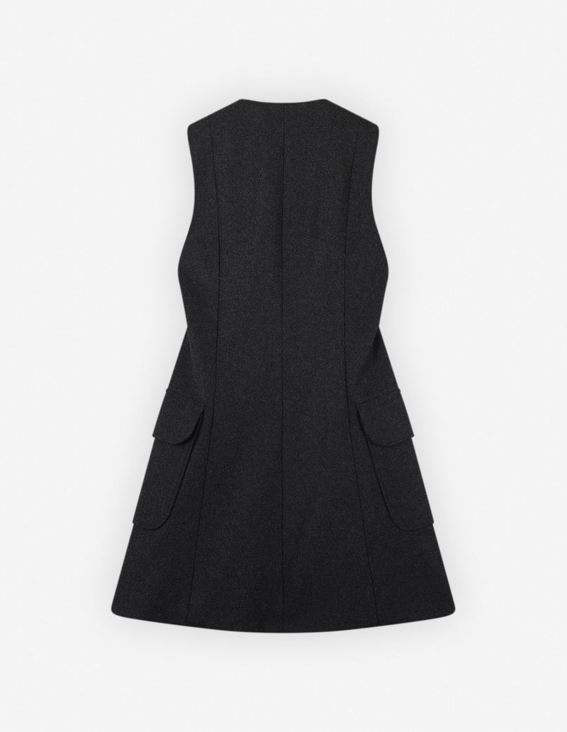  A-LINE MINI DRESS WITH FLAPPED-PATCH POCKETS