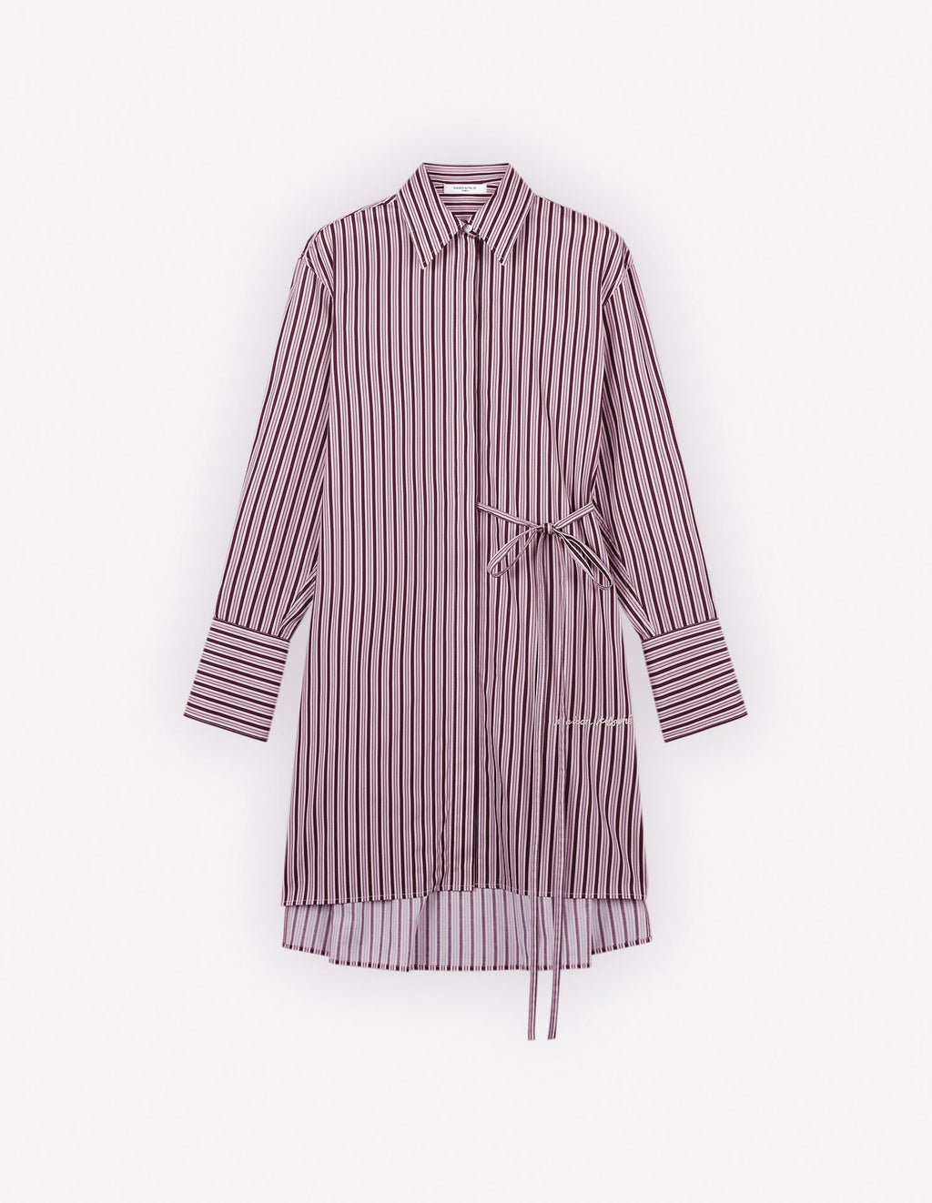  KNEE-LENGTH SHIRT DRESS IN COTTON WITH LOGO HANDWRITING