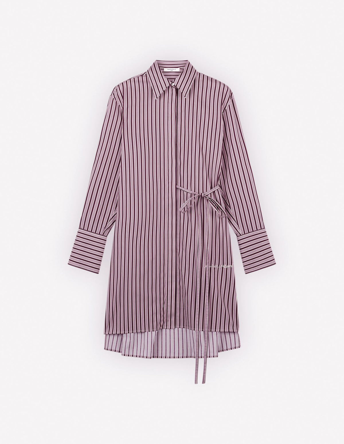  KNEE-LENGTH SHIRT DRESS IN COTTON WITH LOGO HANDWRITING
