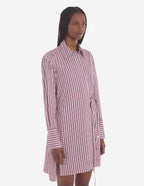  KNEE-LENGTH SHIRT DRESS IN COTTON WITH LOGO HANDWRITING
